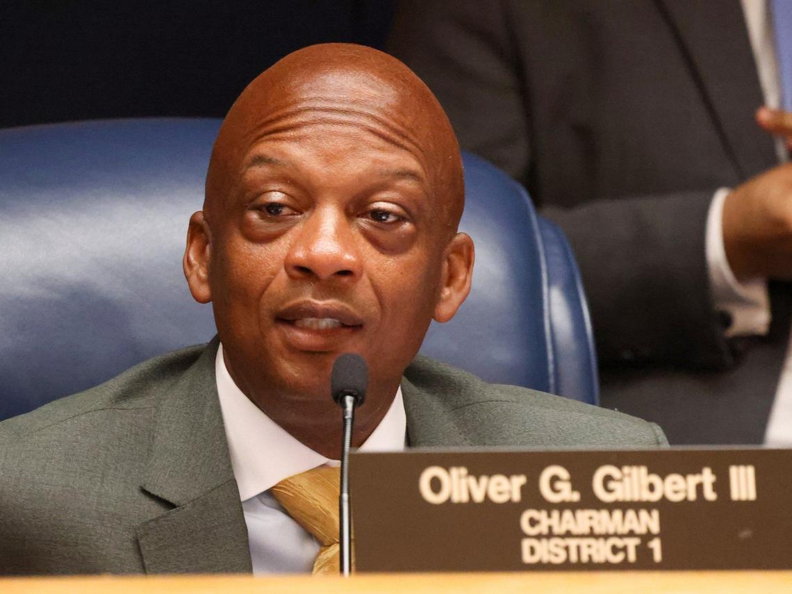 County CommissionerOliver G. Gilbert, III, chairman, participates in the commission meeting on Wednesday, September 4, 2024 inside Miami-Dade Commission chamber at the Stephen P. Clark Center in Miami, Florida.