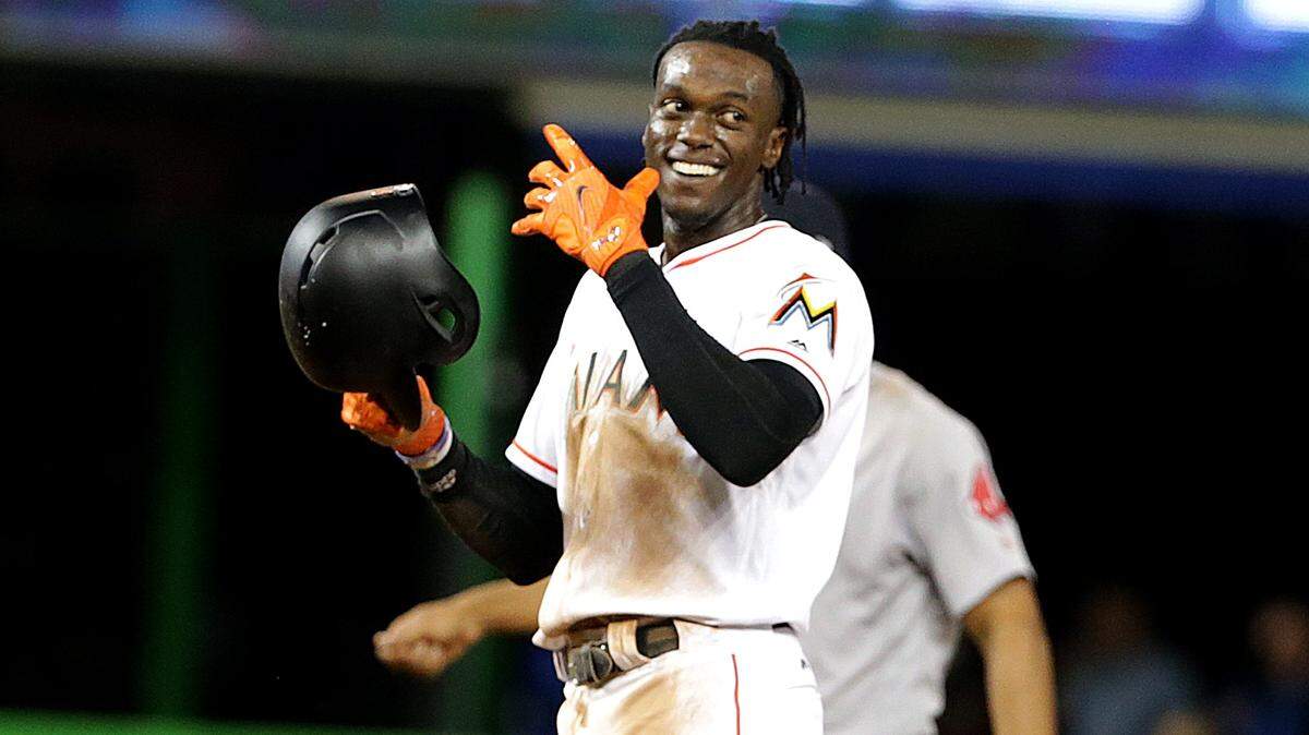 Marlins outfielder Cameron Maybin was overjoyed when he received the World Series ring he won last year with the Houston Astros.