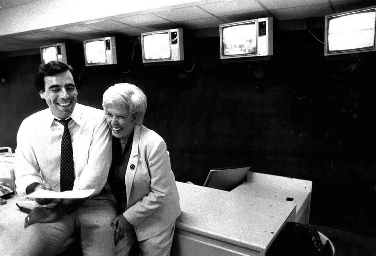 In 1982, Mike Schneider and Ann Bishop of Channel 10.