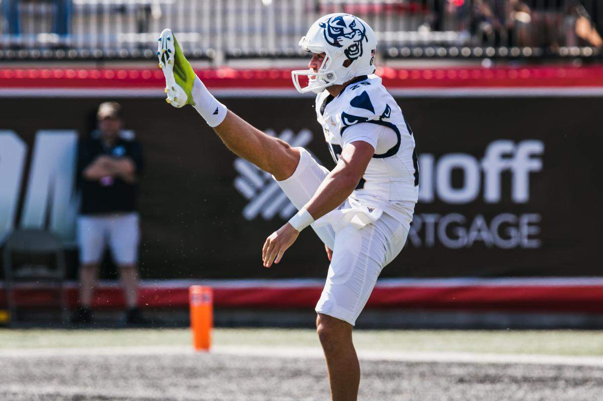 FIU punter Daton Montiel punts during the Panthers’ recent road game at Western Kentucky.
