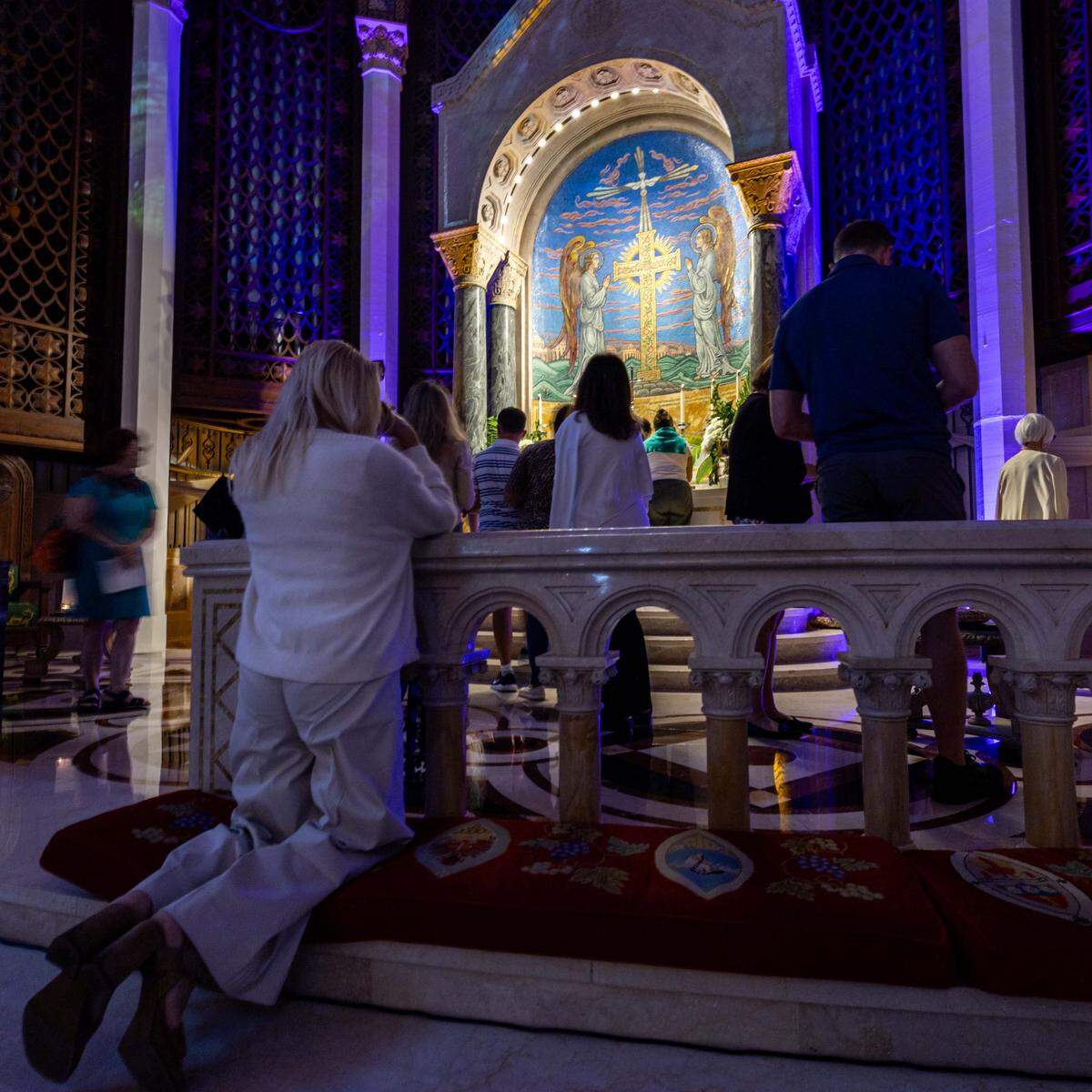 Congregants explore prayer stations near the church sanctuary area inside Trinity Episcopal Cathedral during Vox Dei, a new interactive service of Holy Eucharist, on Sunday, September 7, 2025, in Miami, Fla. Trinity Episcopal Cathedral is celebrating the centennial anniversary of the church.
