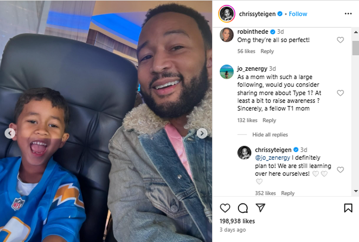 john legend son miles type 1 diabetes