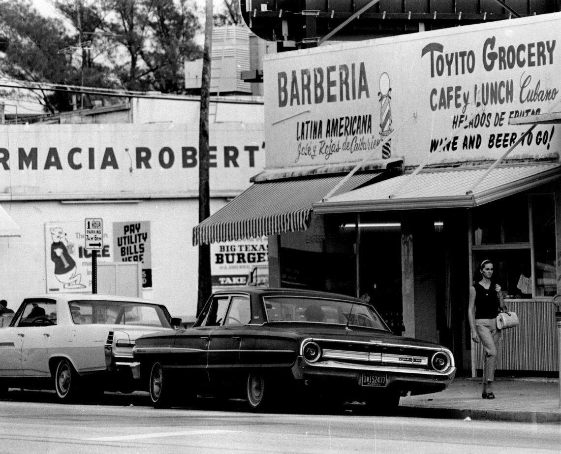 The Little Havana business district in the 1960s.