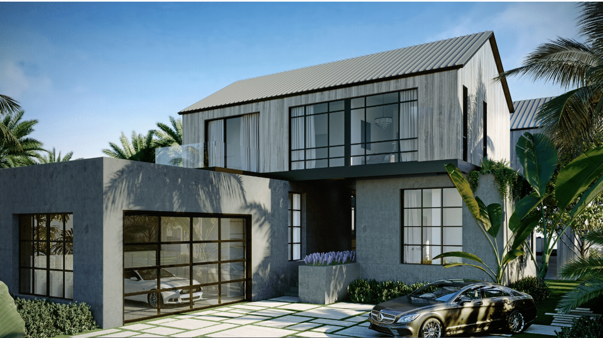A 7,000-square-foot modern farmhouse is rising on a 16,200-square-foot lot on Allison Island.