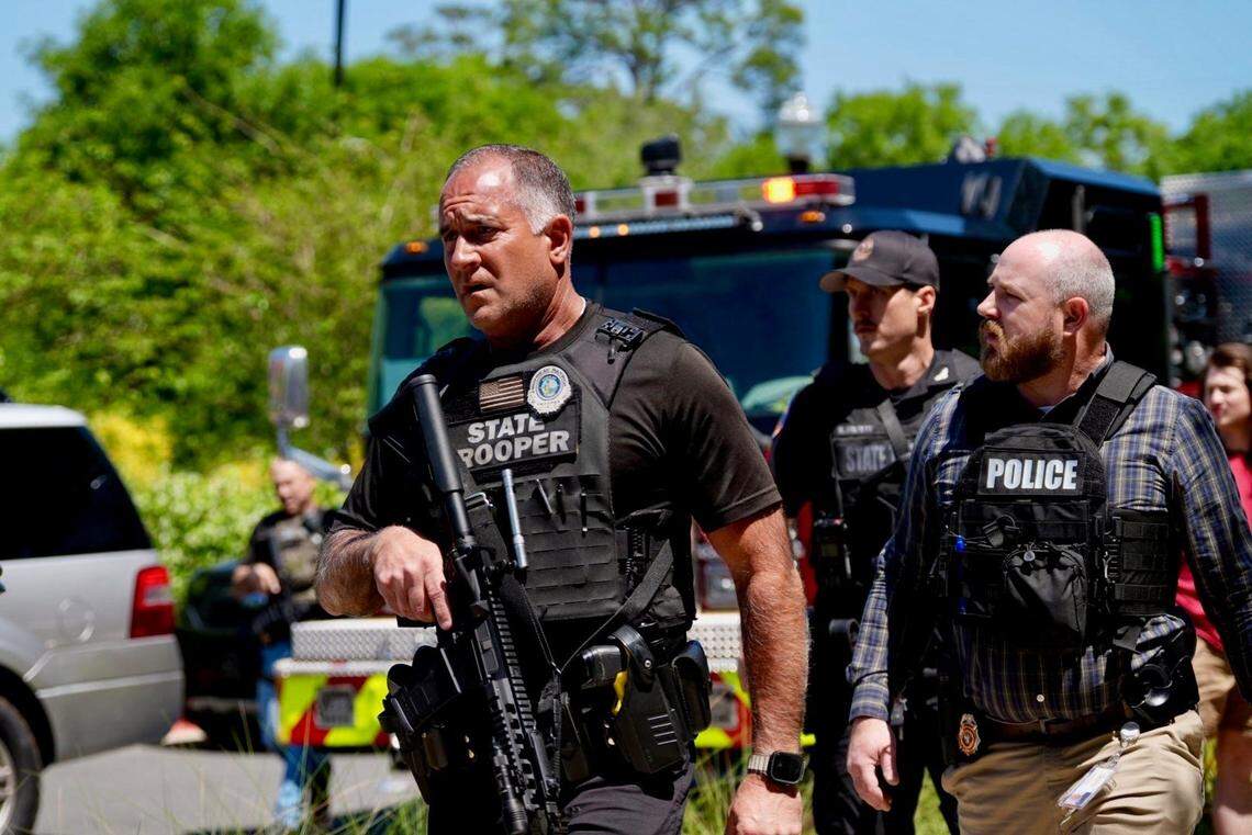 Law enforcement on FSU campus after a mass shooting occurred Thursday.