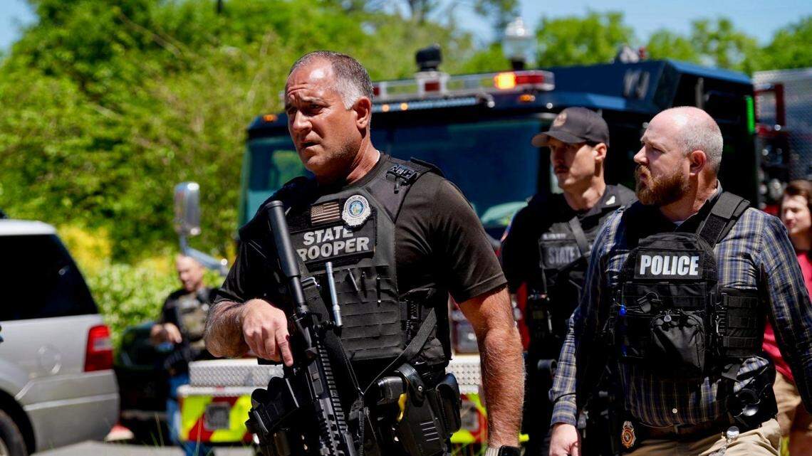 Law enforcement on FSU campus after a mass shooting occurred Thursday.