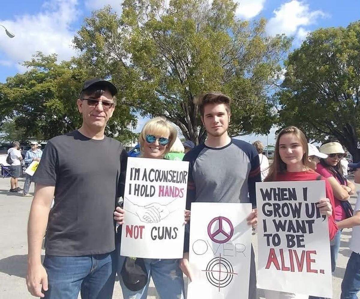 Sean McCrackine, his wife, Lou, son, Brandon and daughter, Olivia, were socially active in issues they cared about, including gun violence prevention.