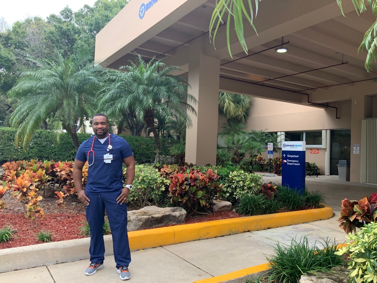  Roger Plummer, 37, of Sunrise, has been a respiratory therapist at Broward Health North for three years. COVID, he says, was ‘surreal.’ In the early days, ‘sometimes there was nothing you could do except try your best as you’re literally watching the patients die before you.’ 