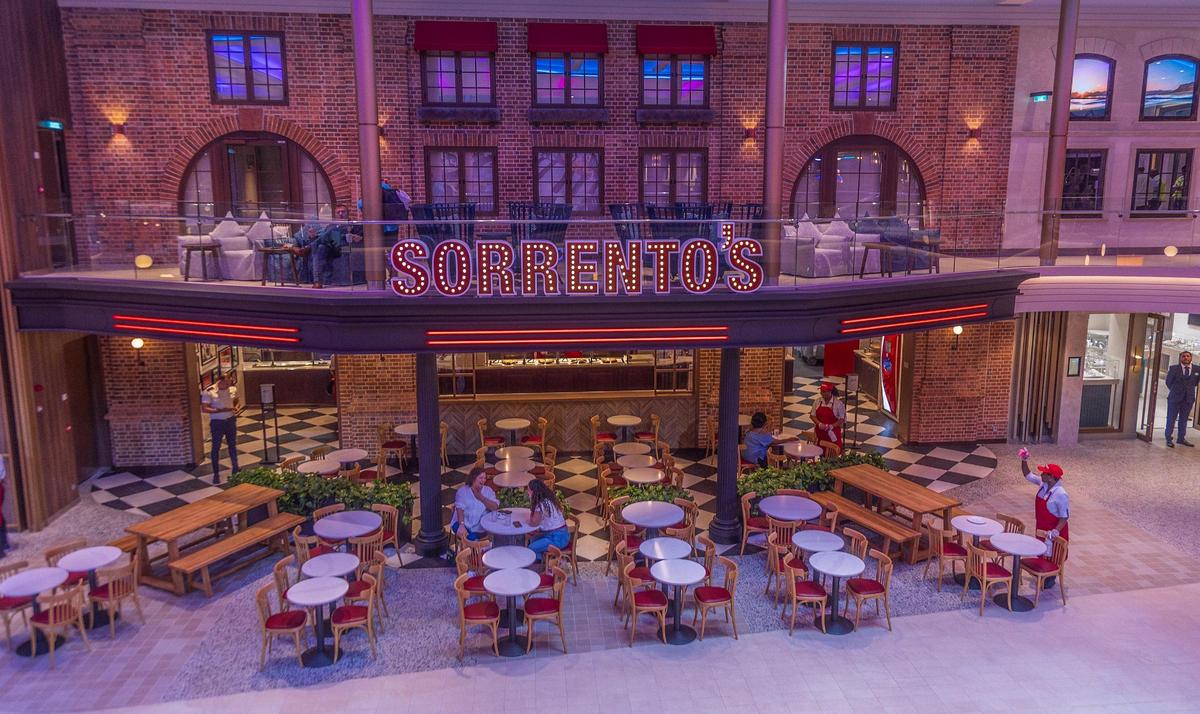Sorrento’s restaurant located in the Promenade, inside the Royal Caribbean’s Icon of the Seas.