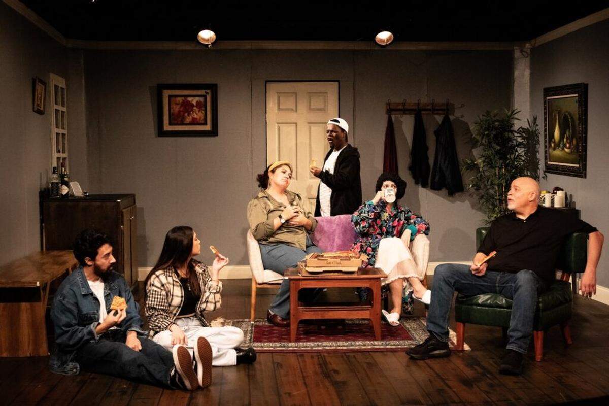 The cast of Main Street Players’ “The New Newer Normal” from left, Freddy Valle, Elizabeth Chavez, Maya Ibars, Malik Archibald, Emalie Belokon and Keith J. Suranna.