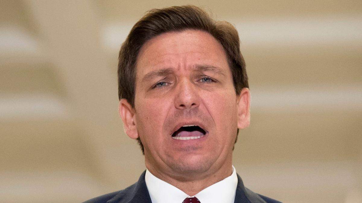 Florida Gov. Ron DeSantis speaks to the press after giving his State of the State speech on the first day of the 2021 Legislative Session in Tallahassee, Fla. Tuesday, March 2, 2021.