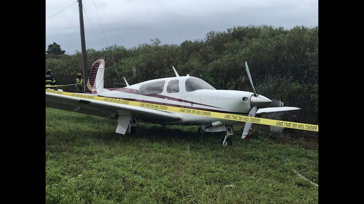 The single engine plane that made an emergency landing along Alligator Alley