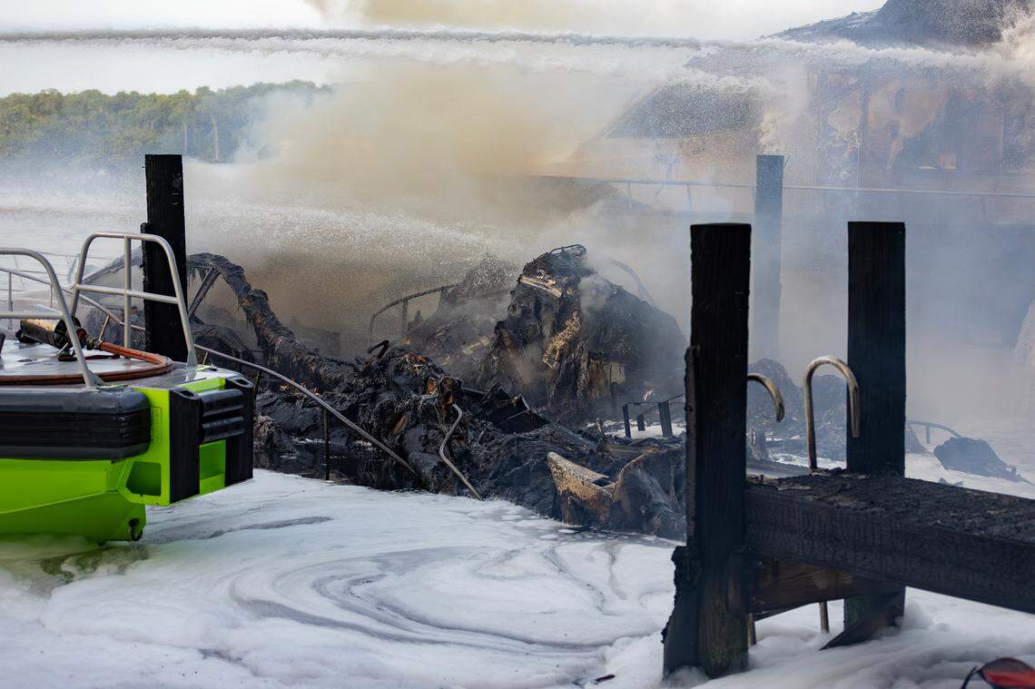 Miami-Dade Fire Rescue and Miami Fire Rescue crews responded to multiple boat fires early Friday, June 6, behind a high-rise condominium at 400 Sunny Isles Boulevard. The incident occurred near the NE 163rd Street bridge over the Intracoastal Waterway, close to Oleta River State Park in Sunny Isles Beach, Florida.