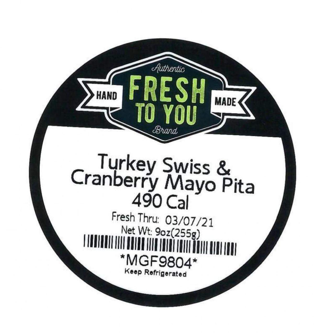 A logo of one of the Fresh to You turkey sandwiches recalled