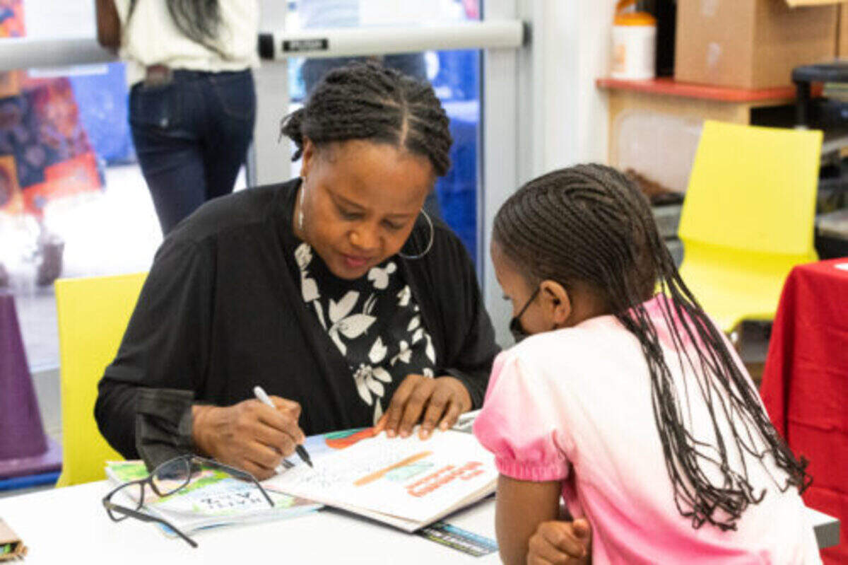 Acclaimed-Haitian-American-author-Edwidge-Danticat-will-be-at-Little-Haiti-Book-Festival-this-year-once-again-Photo-courtesy-of-Miami-Book-Fair-500x333.jpg Haitian American author Edwidge Danticat is also the author of children’s books. Here she signs her book “My Mommy Medicine” at the 2019 Miami Book Fair.