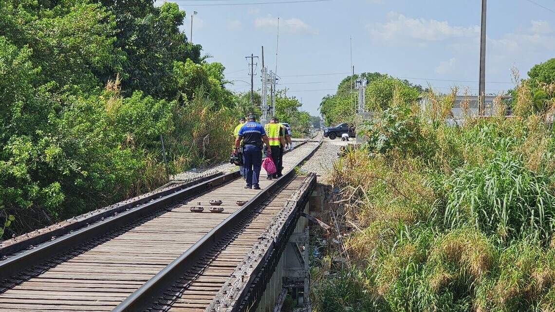 Woman hospitalized after she was hit by a train in Miami
