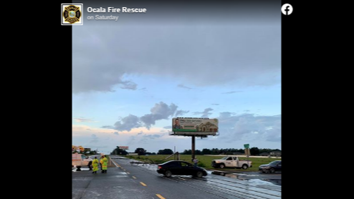 A Florida driver became trapped in a car after it stalled atop power lines July 15 on Ocala, firefighters say. The driver escaped without injuries.