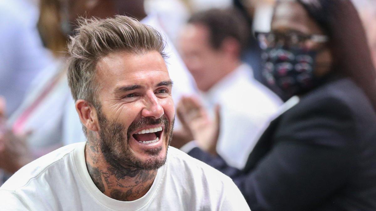 David Beckham, former soccer player, now president & co-owner of Inter Miami CF attends the game between the Miami Heat and the Atlanta Hawks in Round 1 Game 2 of the NBA Playoffs at the FTX Arena in Miami, Florida on Tuesday, April 19, 2022.
