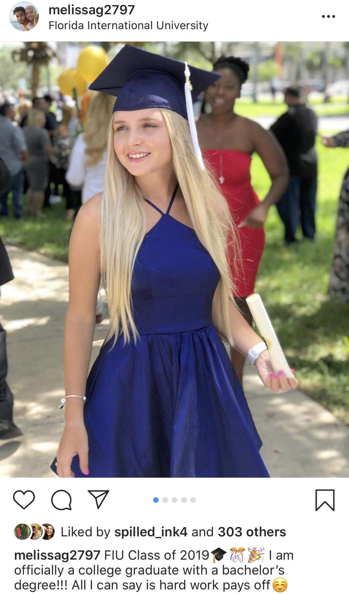 Melissa Gonzalez, 22, graduated from Florida International University in summer 2019.