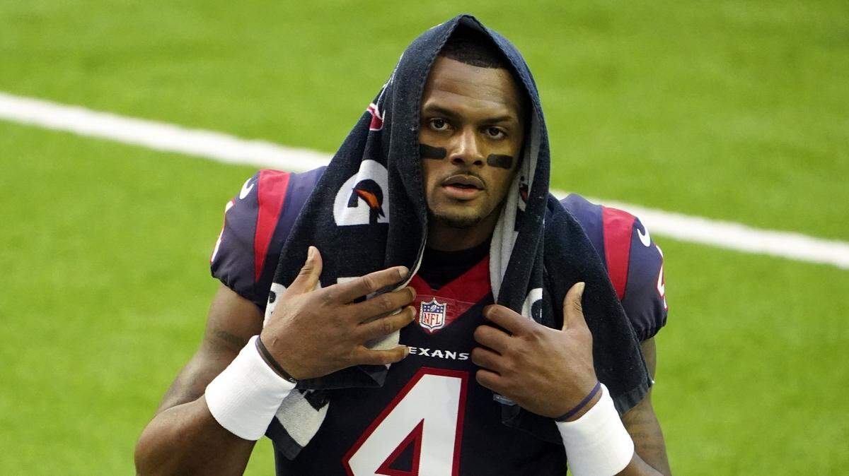 In this Jan. 3, 2021, file photo, Houston Texans quarterback Deshaun Watson walks off the field before an NFL football game against the Tennessee Titans in Houston. J.J. Watt is gone from the Texans and Watson wants out, too. The Texans have been making plenty of headlines this offseason. Not one has been good.