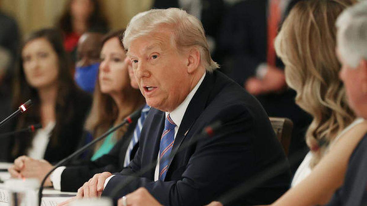 President Trump speaks during a White House event with students, teachers and administrators about how to safely reopen schools.
