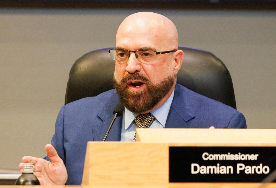 Commissioner Damian Pardo speaks about his lifetime term limits proposal during a Miami City Commission meeting on Thursday, July 10, 2025 at Miami City Hall in Coconut Grove.