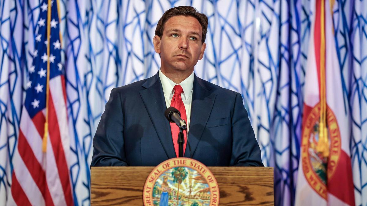 Florida Governor Ron DeSantis, at the Santorini by Georgios Restaurant, in South Beach, on Tuesday March 20, 2024.