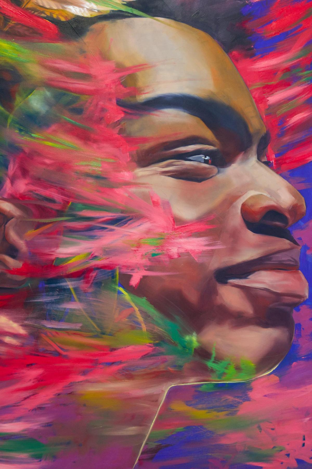 Artist Anthony “Mojo” Reed II’s painting, “KINGShighway 2,” is on of the many pieces being exhibited at his show “For Better or Worse.”