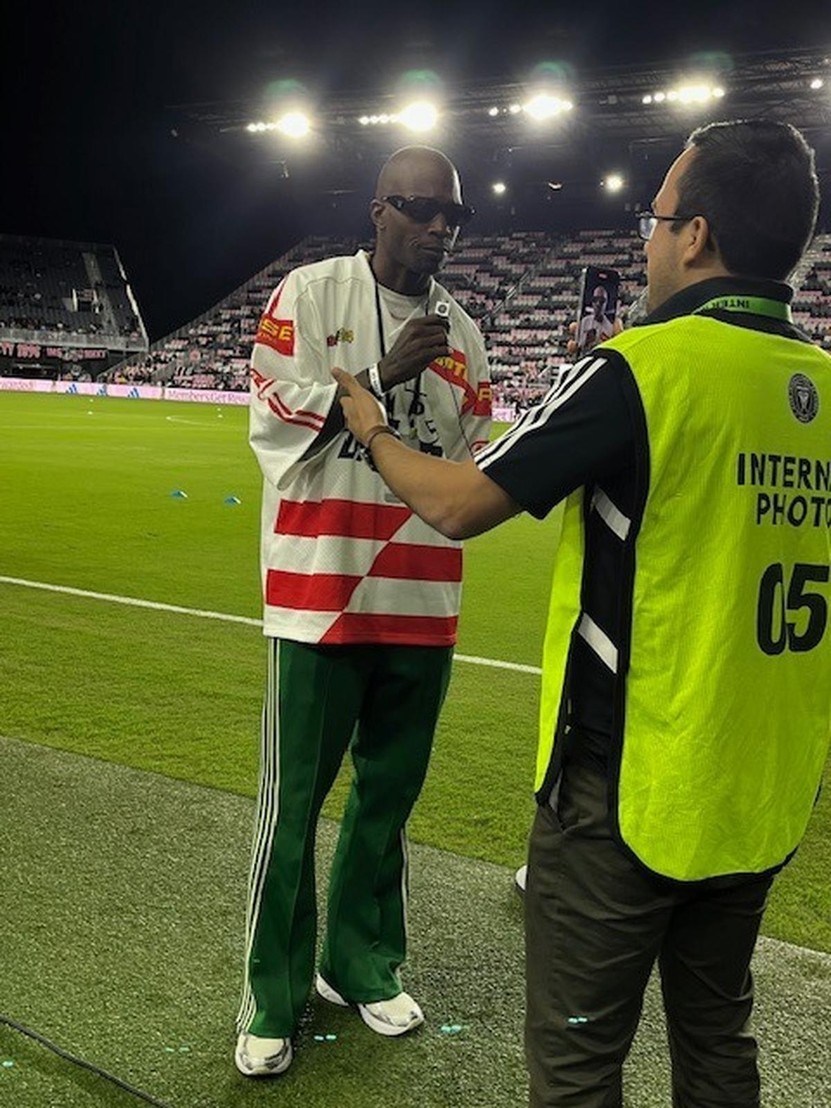 Former NFL wide receiver Chad Ochocinco spent some time on the field before Inter Miami took on Real Salt Lake on Wednesday night at Chase Stadium in Fort Lauderdale.