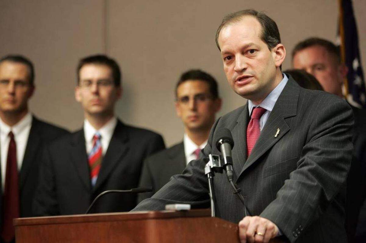 Alexander Acosta has been criticized for his handling of the Jeffrey Epstein case as U.S. attorney. He later became the dean of Florida International University’s law school and, later still, President Trump’s secretary of labor.