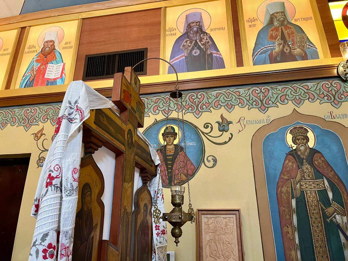Orthodox iconography adorns the interior of St. Vladimir Russian Orthodox Church in Miami.