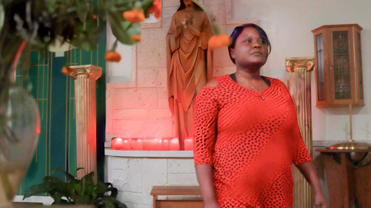 Fabienne Samedi, 34, is a regular parishioner at Sacred Heart Catholic Church in Homestead. She received humanitarian parole from the U.S. government this spring, left her son with family in Haiti and came to Miami to earn money for his surgery.