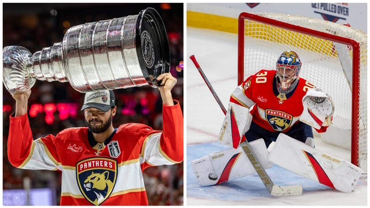 Florida Panthers defenseman Seth Jones and former Panthers goaltender Spencer Knight
