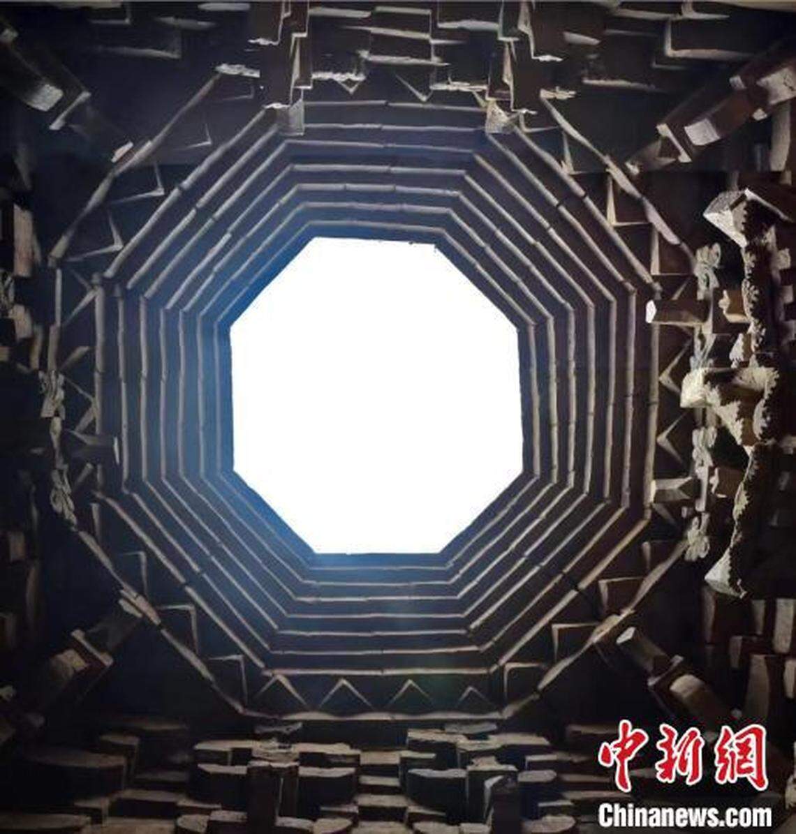 A view of the tomb’s skylight.