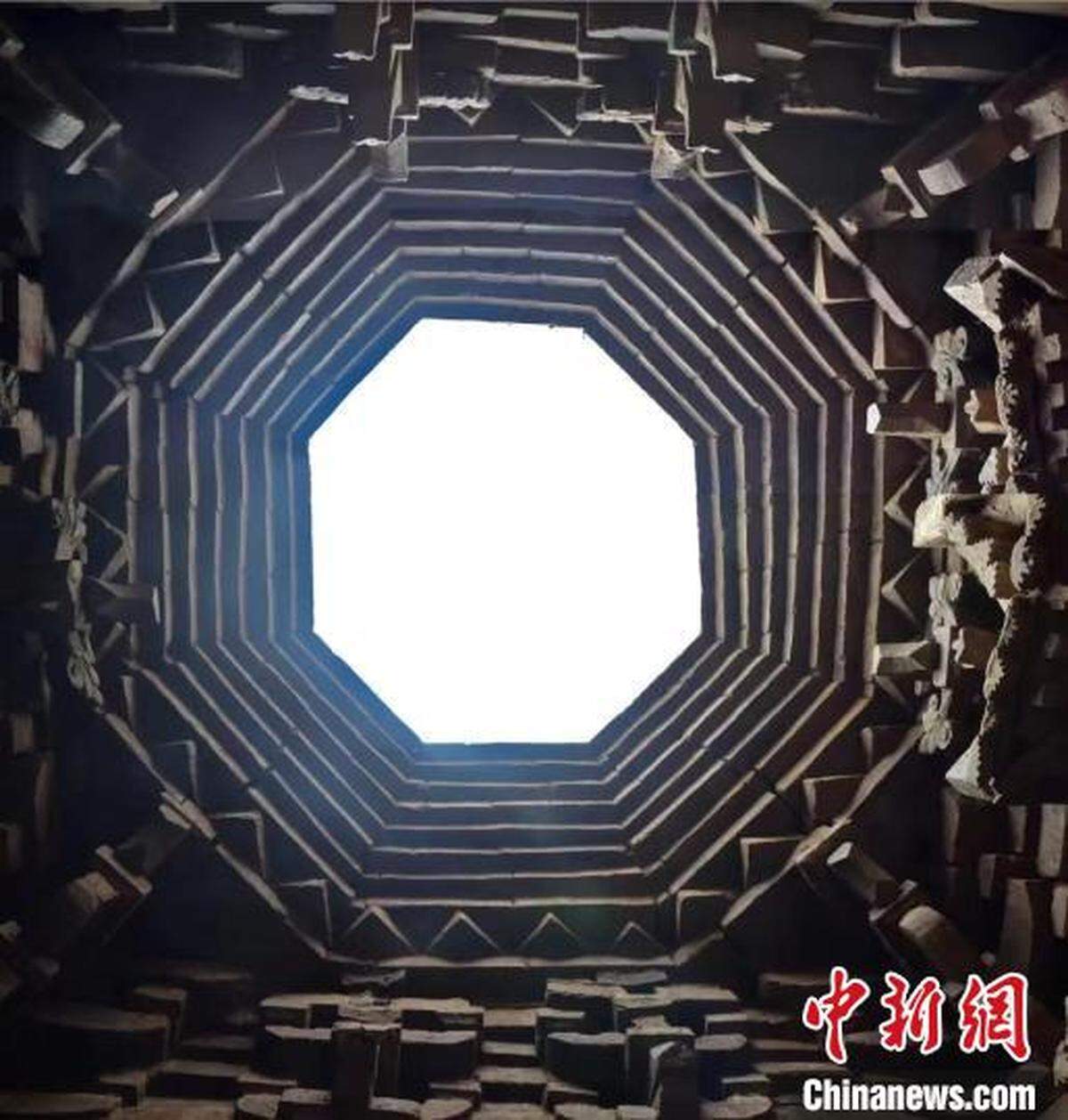 A view of the tomb’s skylight.