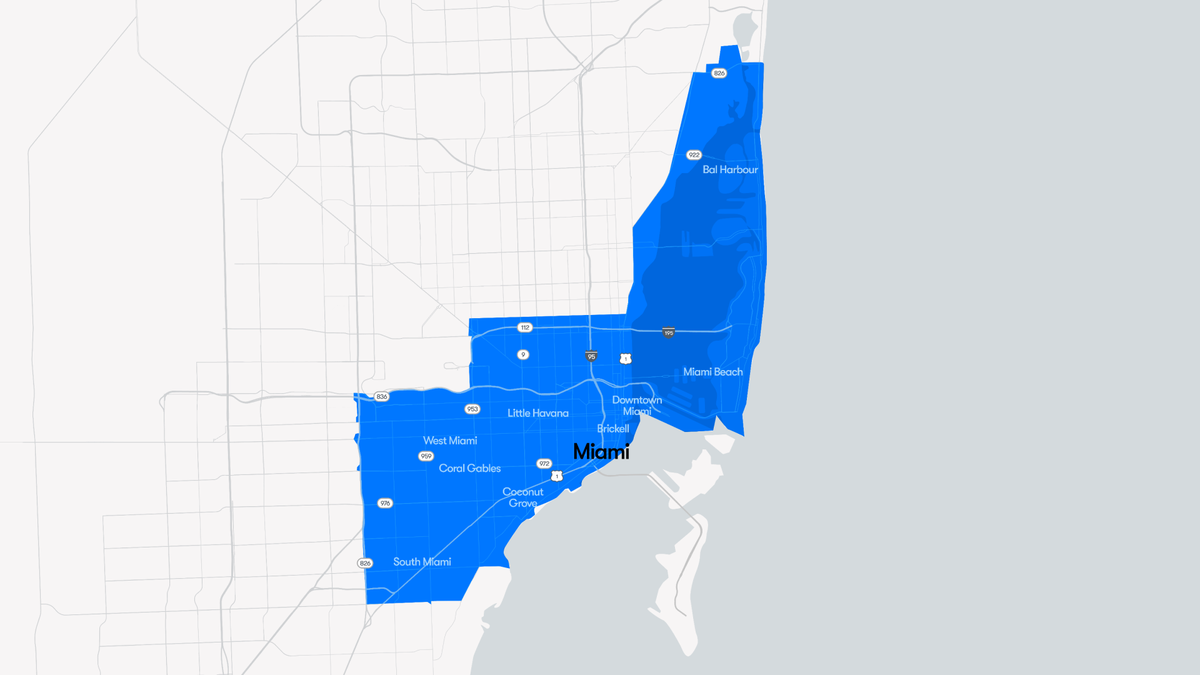 Waymo’s Miami-area service zone has expanded to include Miami Beach, Surfside and Bal Harbour.