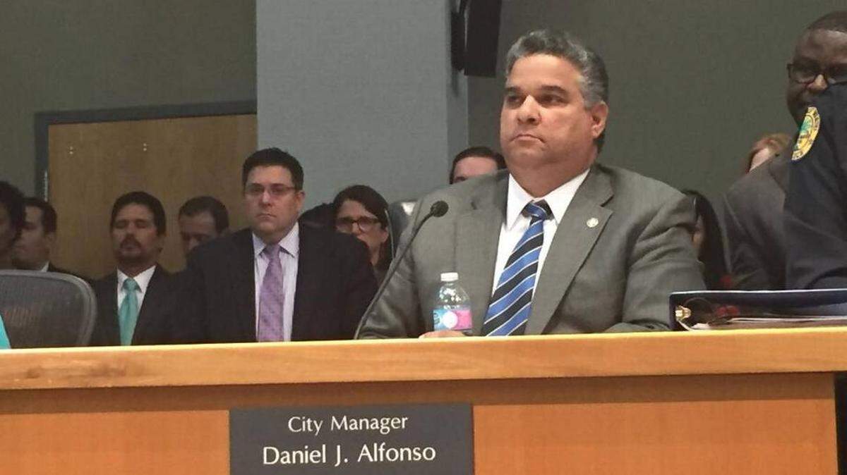 Miami Real Estate and Asset Management Director Daniel Rotenberg looks on during a City Hall meeting in 2016 as city commissioners discuss firing then-city manager Daniel Alfonso over his decision to remove Sandy Dorsainvil as director of the Little Haiti Cultural Complex.