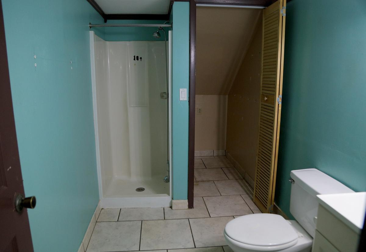Bathroom view of a property for sale considered a “complete gut,” located at 7235 Miami Lakes Dr. #C1, in Miami Lakes.
