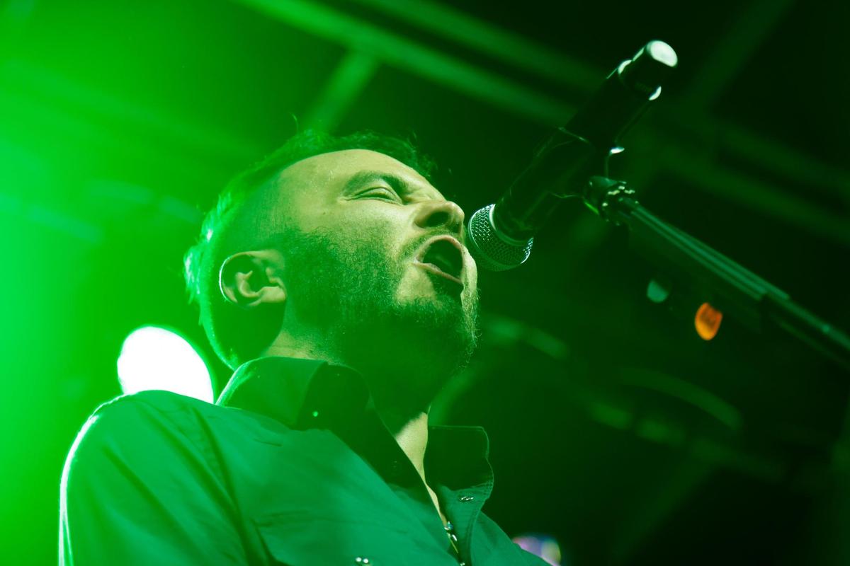 Taylor Davis of Taylor Davis and The Outsiders performs during the John Martin’s 32nd Annual St. Patrick’s Day Street Festival in Coral Gables, Florida, Saturday, March 15, 2025.