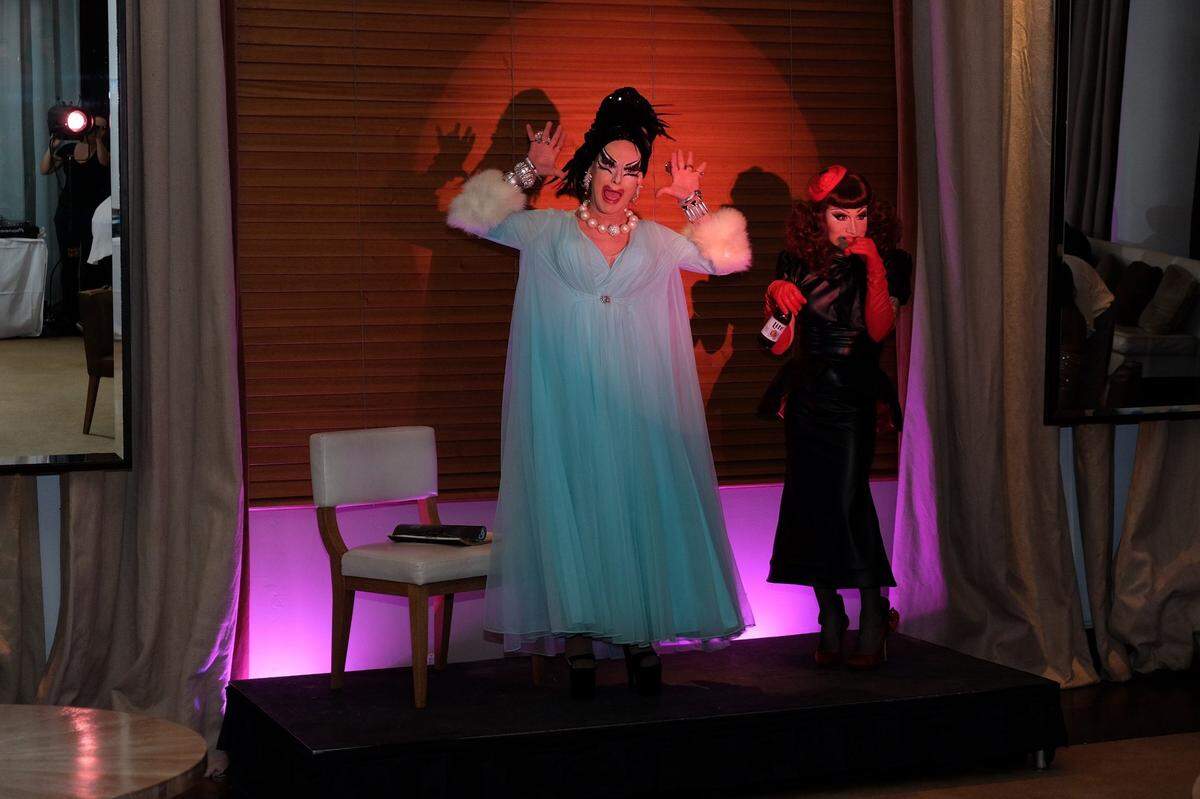 South Beach drag legend Adora hosts Vaudeville at Bianca in 2005 with the help of a few guest drag queens and burlesque dancers at the Delano Hotel in South Beach.