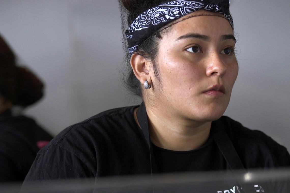 Ledys Cuevas working at Coyo Taco in Wynwood on Wednesday, March 18, 2020.
