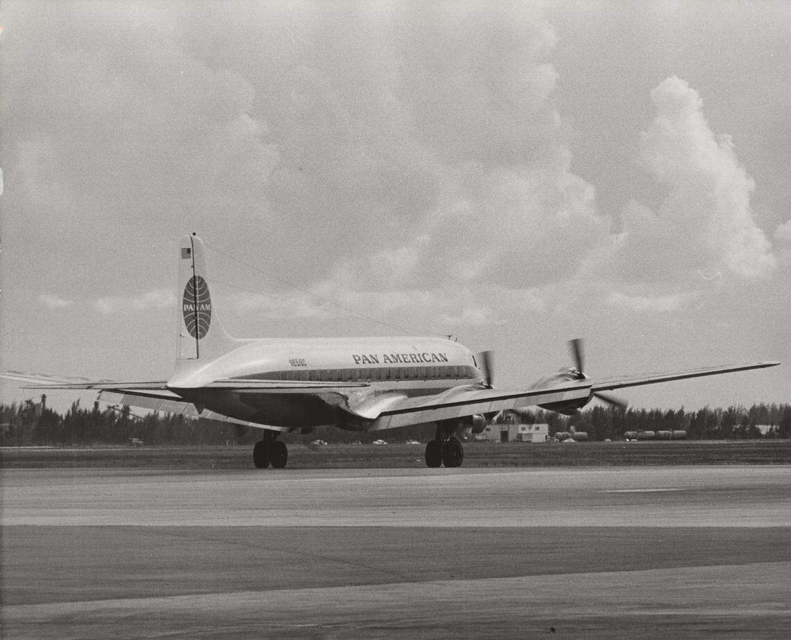 A Pan Am plane in Miami in 1961.