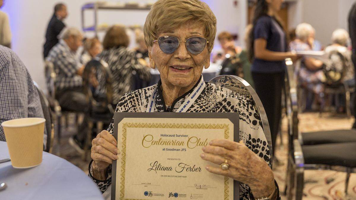 Liliana Ferber, 101 y.o. attended the Holocaust Survivor Day, hosted by the Goodman Jewish Family Services of Broward County in celebration for nearly 130 local Holocaust survivors, at Temple Beth Emet in Cooper City, Florida on Wednesday June 03 , 2026.