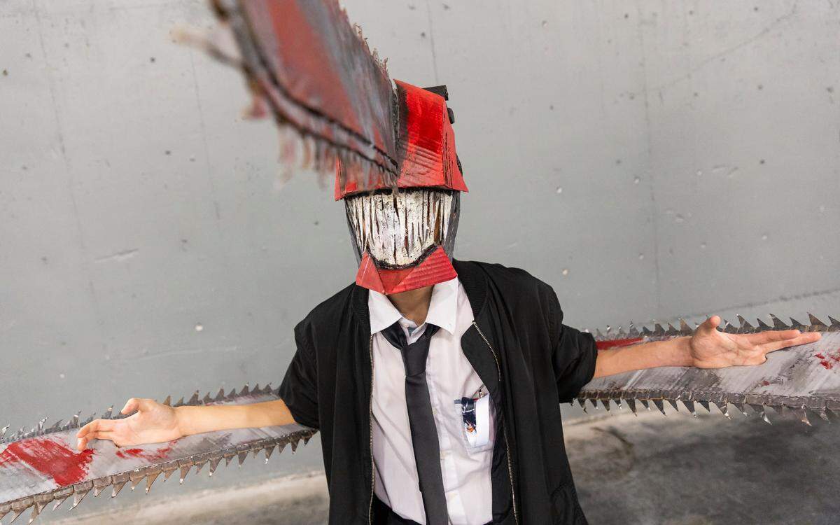 Solomon Ni, 18, cosplays as Denji from Chainsaw Man during Florida Supercon 2023 on Friday, June 30, 2023, in Miami Beach, Fla.