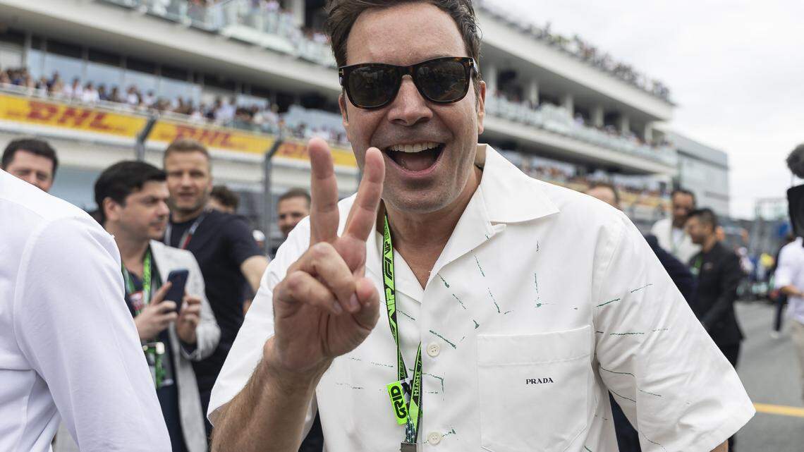 Jimmy Fallon addresses that viral mic moment at F1 Miami