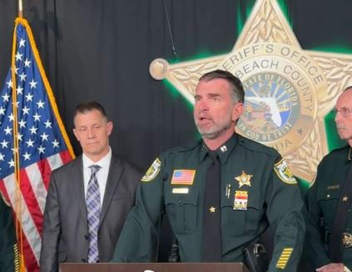 Palm Beach County Sheriff’s Office Capt. Randy Foley speaks to reporters Wednesday, April 30, 2025, about the arrest of Damien Allen on charges related to a mass shooting the Loxahatchee man is accused of planning to carry out.