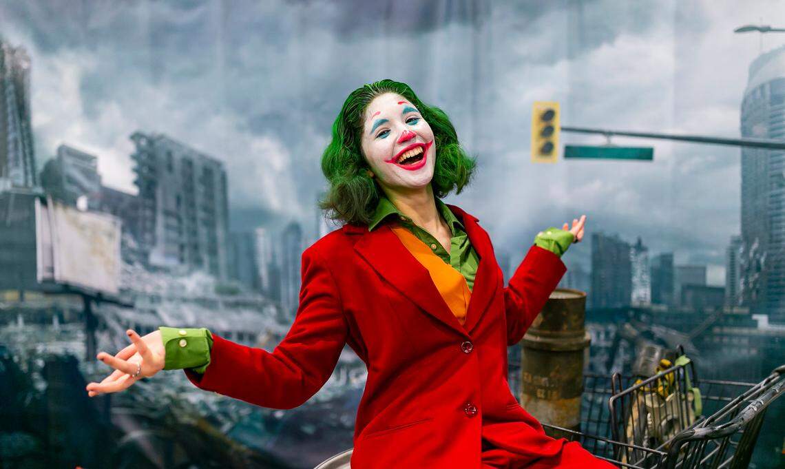 Gabriela Edingberg, who says she likes playing a villain, cosplays as the Joker from the Joaquin Phoenix film at Florida Supercon.