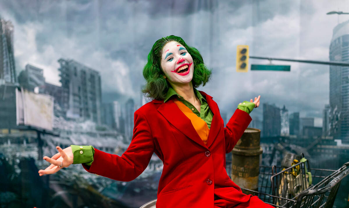 Gabriela Edingberg, who says she likes playing a villain, cosplays as the Joker from the Joaquin Phoenix film at Florida Supercon.