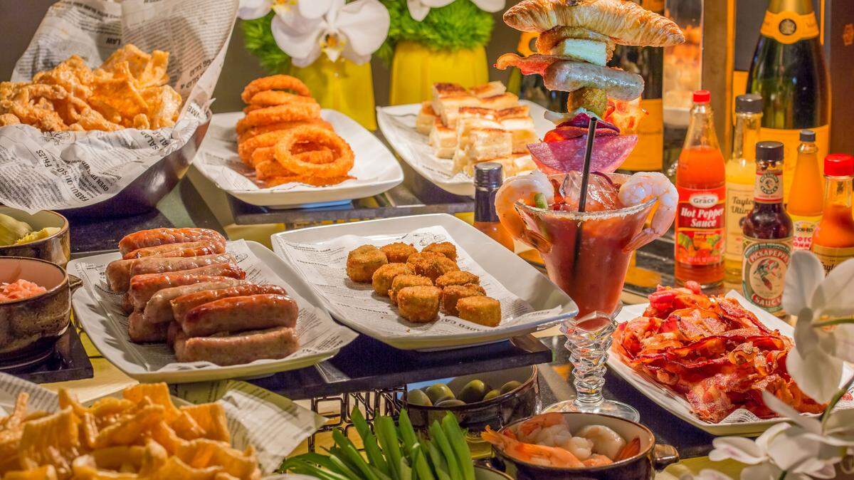 Naples Grande Beach Resort’s Bloody Mary bar at The Catch of The Pelican restaurant