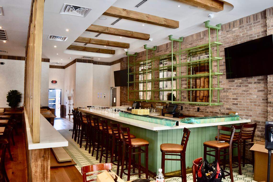 The bar area at the new Perricone’s restaurant